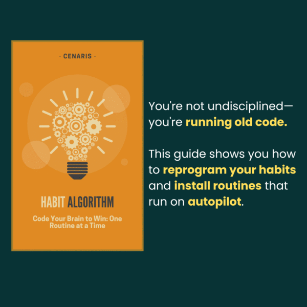 Habit Algorithm by Cenaris book cover and summary on reprogramming habits.